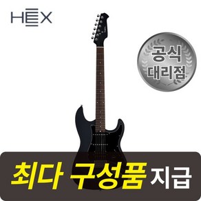 [최다구성품지급] 헥스 E70 BK 블랙 / 가성비 입문용 일렉 기타/ 스트렛 바디