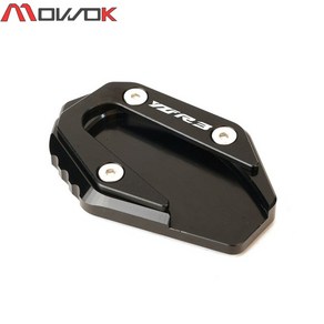 야마하 호환 YZF R3 R25 YZFR3 YZFR25 2014- 바이크 오토바이 액세서리 CNC 풋 사이드 스탠드 패드 킥스탠드 확대 지지 플레이트, [04] YZFR3 Black, 04 YZFR3 Black