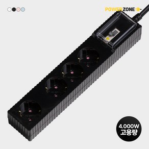 파워존 4000W 국산 고용량 웨이브 멀티탭 누전차단 4구 50cm 1.5m 3m 5m 7m, 1개