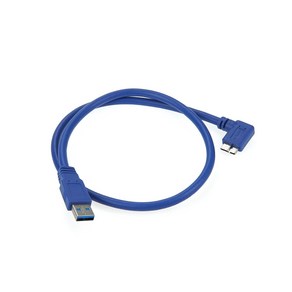 USB 3.0 A 숫 - 꺾임 Mico B 숫 60cm 5Gbit/s 전송 속도 다양한 장치들과 연결 범용 직렬 버스 케이블, 1개