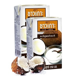 [태국] CHAOKOH 코코넛 크림 250ml / COCONUT CREAM 글루텐프리 대체우유 푸팟퐁커리 커피 차오코, 4개