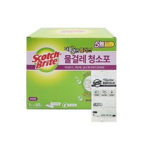 3M 스카치브라이트 물걸레 청소포 더블액션 표준형 60매, 1개