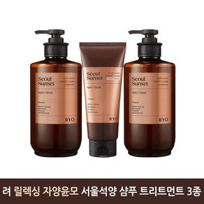 려 릴렉싱 자양윤모 탈모증상케어 서울석양 3종 샴푸585ml 2개 + 트리트먼트200ml 1개, 려 릴렉싱 자양윤모 서울석양 3종