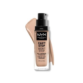 NYX PROFESSIONAL MAKEUP Can't Stop Won't 전체 커버 파운데이션, 1 Fl Oz (Pack of 1), 1개