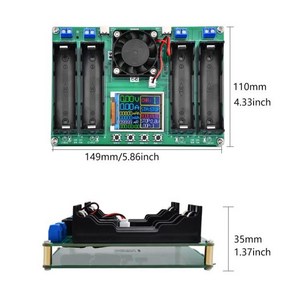 C 타입 LCD 4/1 채널 디스플레이 배터리 용량 테스터 MAh 리튬 디지털 배터리 검출기 모듈 18650 배터리 테스터