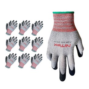 나이텍스 장갑 P200 핏 안전 작업 손바닥 코팅 글러브 10켤레 / Nitex P200 FIT MG Safety Coating Gloves 10pais, L, 10개