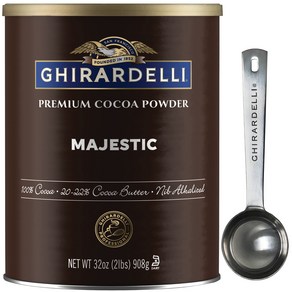 Ghiadelli Majestic Pemium Cocoa Powde 32 Ounce Can with Ghiadelli Stamped Baista Spoon, 907g, 1개