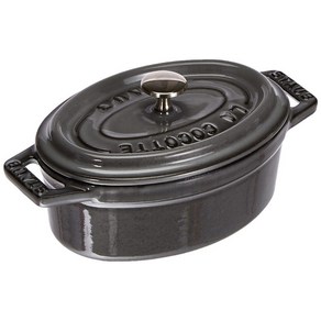 staub [ 11cm ] La Cocotte Oval 40500-116 스토우브 미니 피코 코콧 타원형 회색 양손, 1개
