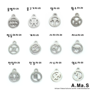 비즈아마스 써지컬 조디악 황도12궁 별자리 목걸이 팔찌 펜던트