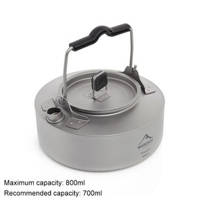 Widesea 캠핑 티타늄 주전자 야외 차 커피 식기 냄비 용품 관광 요리 하이킹 요리 장비, 800ml kettle, 1개