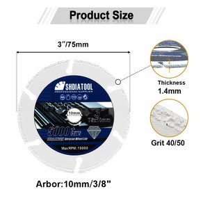 그라인더날 그라인딩 디스크 샌딩 3인치 인치 PVC 커터 3 스틸 SHD, 5) boe 10mm - 1pc Cut Metal, 1개