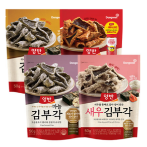 양반 (2개씩 총 8개) 김부각+마늘+새우+김치맛 4종, 8개, 50g