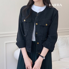 [카라] KARRA 데님라운드메탈버튼자켓_A3F0499