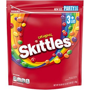 SKITTLES Oiginal Fuity Candy 50-Ounce Paty Size Pouch SKITTLES 오리지널 프루티 캔디 50온스 파티 사이즈 파우치, 1개, 1.417kg