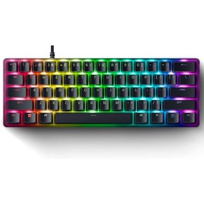 Razer Huntsman Mini 60 게이밍 키보드: 빠른 키보드 스위치 Clicky 광학 Chroma RGB 조명 PBT 키캡 온보드 메모리 클래식 블랙