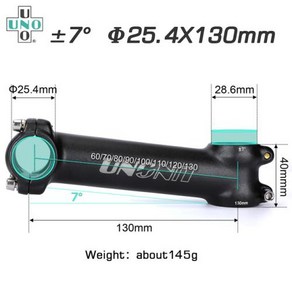 UNO-25.4mm 스템 Mtb 자전거 핸들 바 7 17 35 도 초경량 MTB 파워 테이블 산악 도로