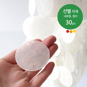 선별 자개 5cm 30개 팩 내츄럴 컬러 발리소품 자개 모빌 DIY 만들기 카피즈 썬캐쳐 만들기 재료 크리스탈 홀로그램 자연물모빌 체험학습 부자재 아이방꾸미기 화이트인테리어 행운