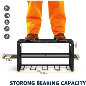 전동 공구 정리함 랙 벽 마운트 렌치 전기 드릴 거치대 작업장 차고용 헤비 듀티 선반 3 레이어 613795, 1개