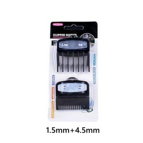 Wahl 다기능 헤어 클리퍼 리미트 빗 블랙 투명 레드 가이드 트리머 가드 부착 1.5mm 3mm 4.5mm 6mm 2 개 3 4 호환, 2) Black 2pcs