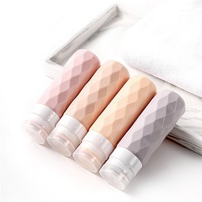 스피세프 여행용 화장품 실리콘 공병 화장품용기 90ml 4P, 1세트, 웜톤
