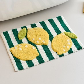 [모던하우스] 스트라이프 레몬 터프팅 발매트 GREEN LIME 45X65cm (BG2025009), 단품