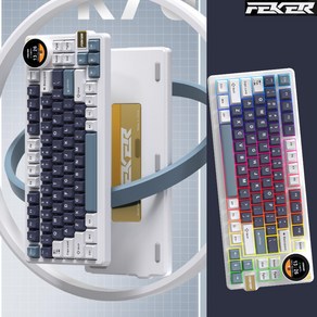 [성의샵] FEKER K75/VTER K75 청춘판 무선 기계식 게이밍 키보드 RGB램프 전키무충격 TFT스크린 5000mah 전키핫스왑DIY 최신출시, VTER K75청춘판-화이트, 화심축(선형축/40+-5gf)