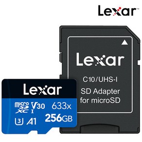 Lexa MicoSDXC 633X Class10 UHS-I U1 256GB 메모리카드 (어댑터포함), 1개, 0GB, 1개