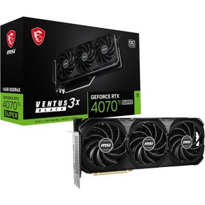 MSI GeFoce RTX 4070 Ti 슈퍼 16G 벤투스 3X 블랙 OC 그래픽 카드NVIDIA 256비트 익스트림 시계 2655MHz 16GB GDRR6X 21Gbps, 1개