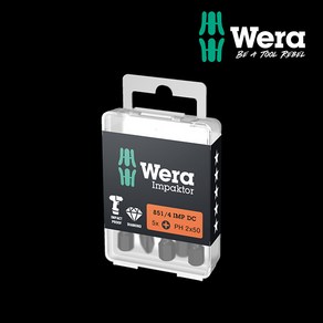 WERA tools 베라 공구 십자비트 세트 5pcs (임팩용) 851/4 IMP DC PH2-50mm (057656)