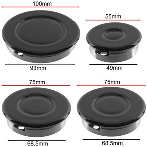 오븐 쿠커 호브 가스 버너 크라운 및 화염 캡 키트 소형 중형 대형 2 개 55mm-100mm 예비 부품 액세서리 교체