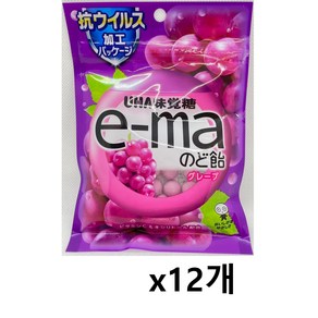 UHA 미카쿠토 e-ma 목캔디 포도 50g 12개