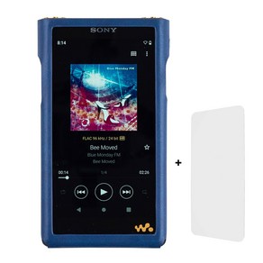 소니 워크맨 NW-WM1AM2 전용 미테르 케이스 + 화면 보호 필름 Fo Sony Walkman WM1AM2 이탈리아 가죽 보호 커버 MITER, 네이비 이태리PU인조가죽, 1개