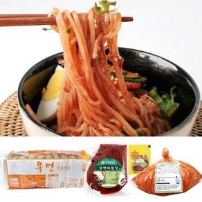 옥천냉면 쫄면 10인분(2kg)+비빔장 500g+냉면김치 1kg+겨자소스 5개, 1개