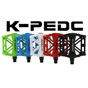 make speed K-PEDC 알루미늄합금 와이드 자전거 평페달, 세트, 그린