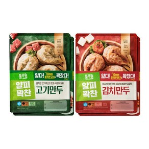 풀무원] 얇은피꽉찬속 김치만두 2봉+고기만두 2봉(총4봉), 4개