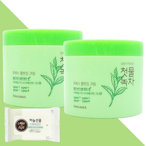 과일나라 첫물녹차 프레시 클렌징 크림 300g 2개(+하늘선물 물티슈 10매), 2개