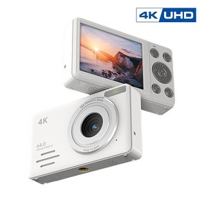 ENITIME 4k 여행용 6400W 픽셀 미니 디지털 카메라 18x 디지털 줌, 블랙(Black), ST352Plus