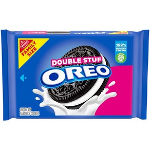 [미국직배송]나비스코 오레오 더블 스터프 초콜릿 쿠키 Oeo Double Stuf Chocolate Sandwich Cookies, 530g, 1개