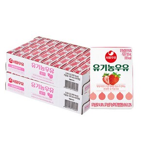 서울우유 멸균 유기농우유 딸기, 64개, 120ml