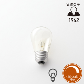 일광전구 백열램프 장식용 전구 S45 10W 26B 14B, 1개
