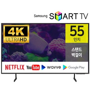 삼성 24년형 55인치 4K UHD 스마트 TV 넷플릭스 유튜브 웨이브 55DU7200, 방문설치, 벽걸이형, DU7200, 138