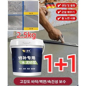 1/1+1 [수선 전용] 속건성 방수 시멘트 모르타르 2.5kg 시멘트 보수제 초속경 시멘트 고강도 몰탈 시멘트