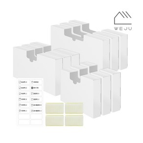 위주(WEJU) [위주]비닐봉투 씽크대 서랍 정리함 혼합 3종 풀세트 3개, 화이트, 1개, 색상선택:화이트