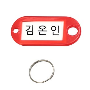 칼라 열쇠네임텍 키고리 이름표 키홀더 열쇠고리 명찰 컬러 사무실 식당 메모 키링 자동차 집 열쇠 차키, 레드, 1개