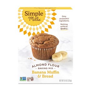 Simple Mills Almond Flou Baking Mix Banana Muffi Simple Mills 아몬드 가루 베이킹 믹스 바나나 머핀 & 빵 믹스 - 글루튼 프, 255g, 1개