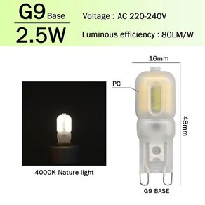 미니 LED 옥수수 전구 G9 E14 AC 220V 2W 3W 슈퍼 브라이트 스트로브 없는 따뜻한 백색광 20W 50W 할로겐, 04 2pcs