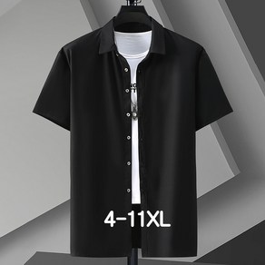 쥬엔리치 4XL-11XL 남자 빅사이즈 반팔 티셔츠 블랙 하얀 쿨소재 셔츠 남방