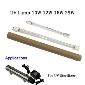 살균기 제균기 10W 12W 16W 25W 4 핀 자외선 소독 램프 UV 물 오버 플로우 살균, [01] W L265mm, 1) 12W L265mm