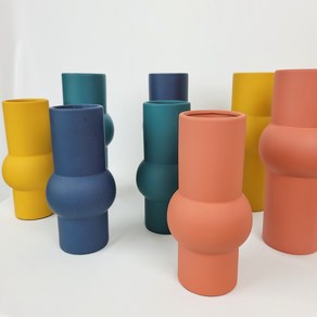 대형 인테리어 빈티지 오브제 세라믹 도자기 후리지아 화병 꽃병 화기 vase, 심플 안전 포장(추가금 x), 코랄핑크