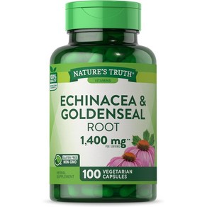 에키나세아 골덴셀 뿌리 10배 추출 1400mg 캡슐 고함량 미국산 Echinacea, 에키나세아 골덴셀  1400mg  100캡슐, 1개